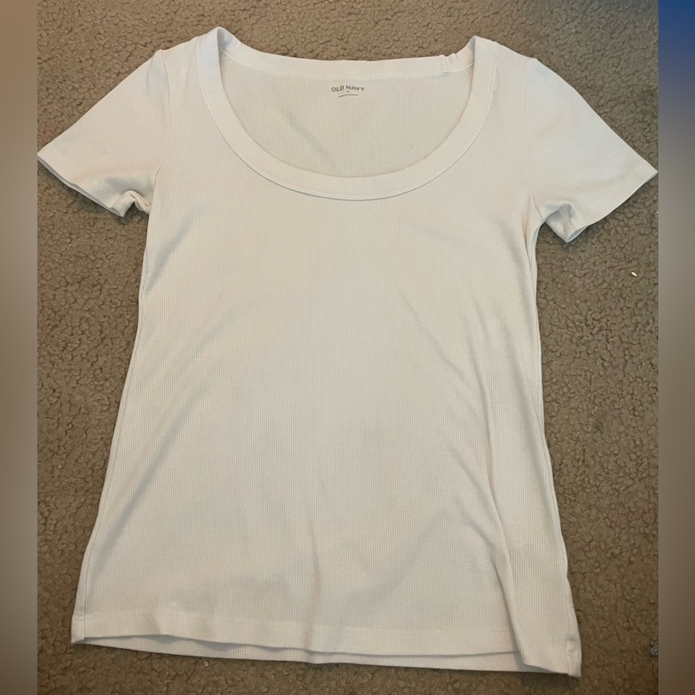 Old Navy Women's Cream Short Sleeve Tee